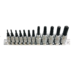 Genérico - Kit Juego De Dados De Punta Torx 1/4 Y 3/8 12 Piezas Total Color Turquesa