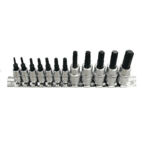 Genérico - Kit Juego De Dados De Punta Torx 1/4 Y 3/8 12 Piezas Total Color Turquesa