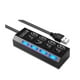 thumbnail image 1 of Multipuerto HUB 4 USB Extension 4 Puertos Extensor Botones De Encendido Notebook O PC USB Switch extensor con cable y power adapter, 1 of 4