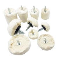 Magideal - Kit De Rueda De Pulido, Rueda De Pulido De Joyería Blanca De Algodón De Varias Formas Duraderas Para Cerámica De Aluminio, Vidrio, Plástico, Madera , 10 Piezas