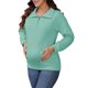 thumbnail image 4 of Camiseta de lactancia para mujeres con cremallera, embarazo, manga larga, sudadera para amamantar, L verde, 4 of 6