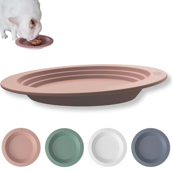 Plato para Gatos EcoLeo Amigable con Bigotes de Silicona Rosa