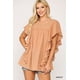 thumbnail image 1 of Blusa Tipo Túnica con Mangas con Volantes Texturizadas y Abertura en la Espalda, 1 of 5
