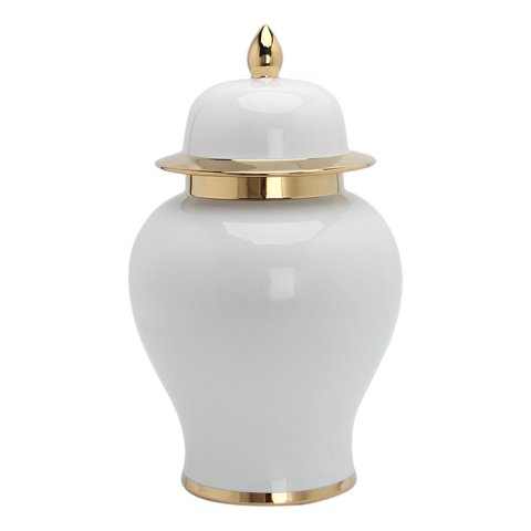 Bothyi - Jarrón De Cerámica Moderno Con Tapa Para Decoración Del Hogar, 7,68 X 7,68 X 13,58 Pulgadas