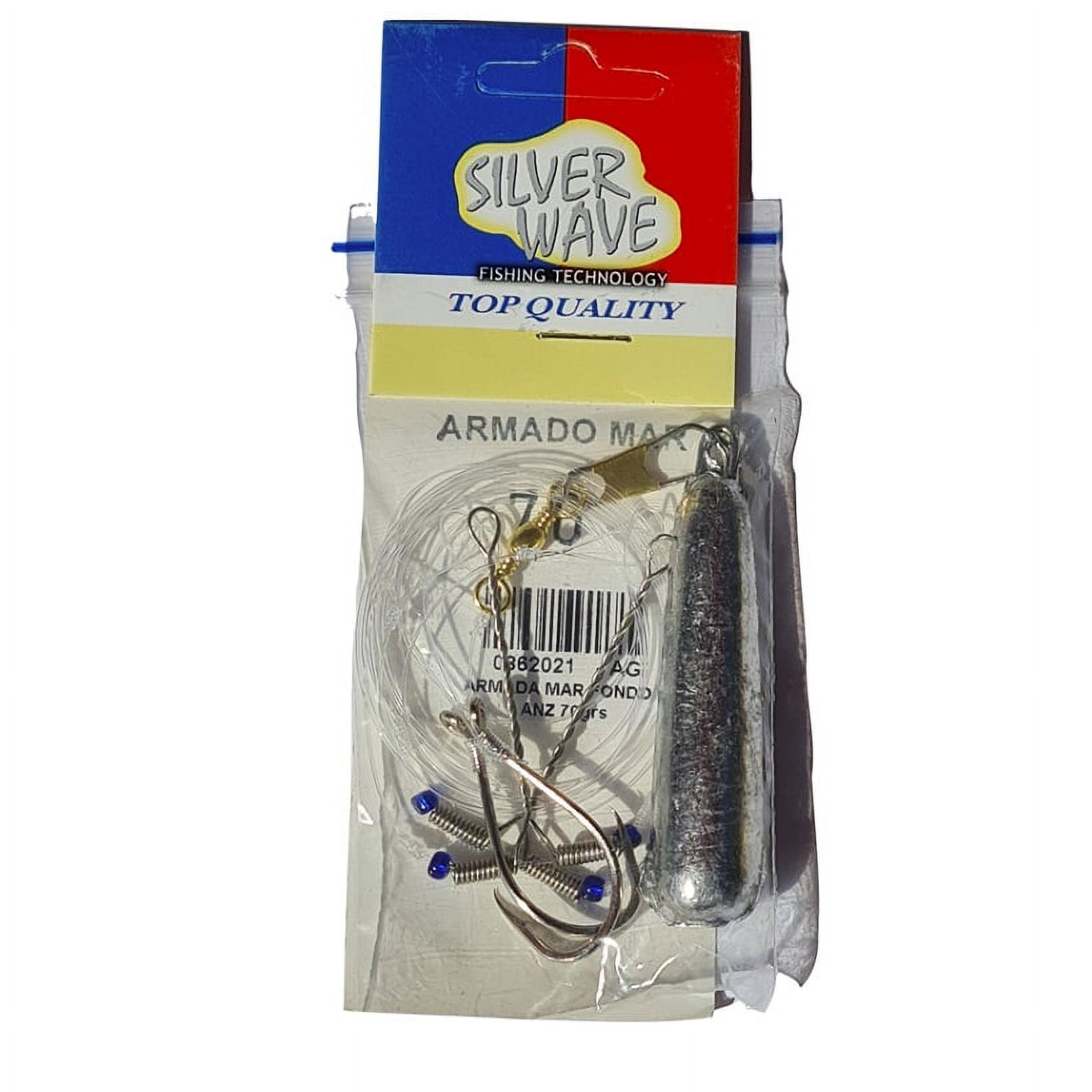 Silver Wave - Armada Mar Fondo 70 Gr 2 Rotores 2 Anzuelos Plomo Nylon 0,50