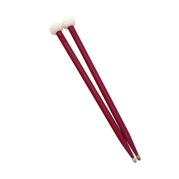 Baquetas clásicas de fieltro de de arce, 2 uds., batería de bajo, instrumento de percusión de repuesto, Kit de batería eléctrica, baquetas de Rojo
