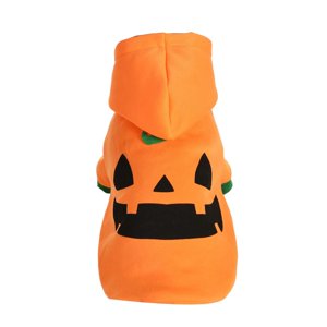 Ioensy - Trajes Cálidos Para Cachorros, Sudadera Con Capucha De Lana, Disfraz De Calabaza De Halloween Para Perro Y Gato Para Fiesta M