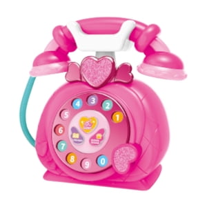 Bothyi - Juguete Musical Para Bebé, Teléfono Fijo Retro Con Cable Para Edades De 3 Años, Niños Pequeños, Rosa