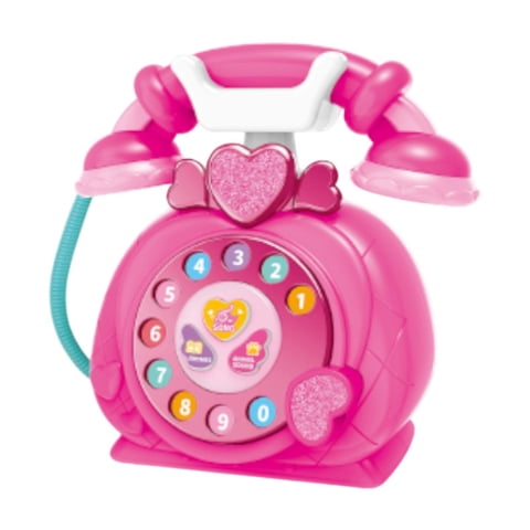 Bothyi - Juguete Musical Para Bebé, Teléfono Fijo Retro Con Cable Para Edades De 3 Años, Niños Pequeños, Rosa