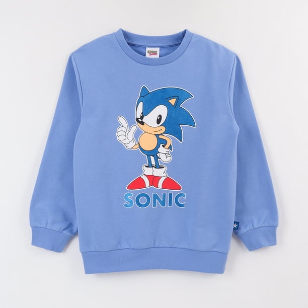 Polerón Cerrado Niño Azul Personaje Grande Sonic