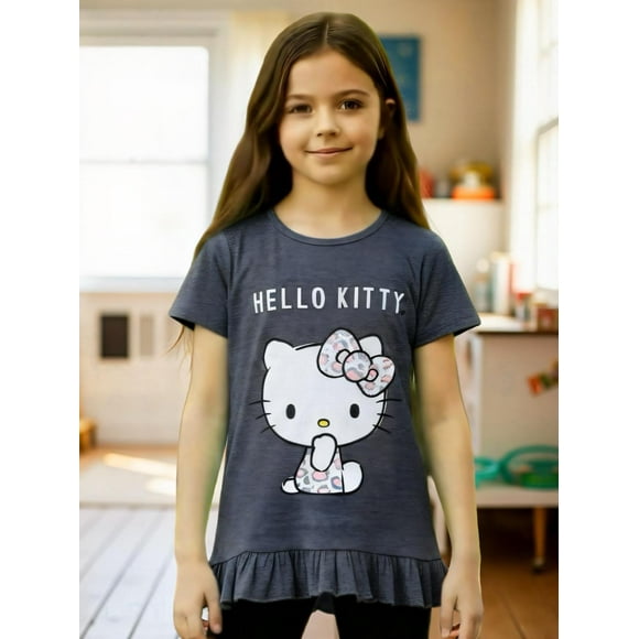 Polera Niña Hello Kitty gris 10