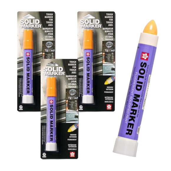Marcador Sakura sólido fluorescente naranja permanente, 3 unidades