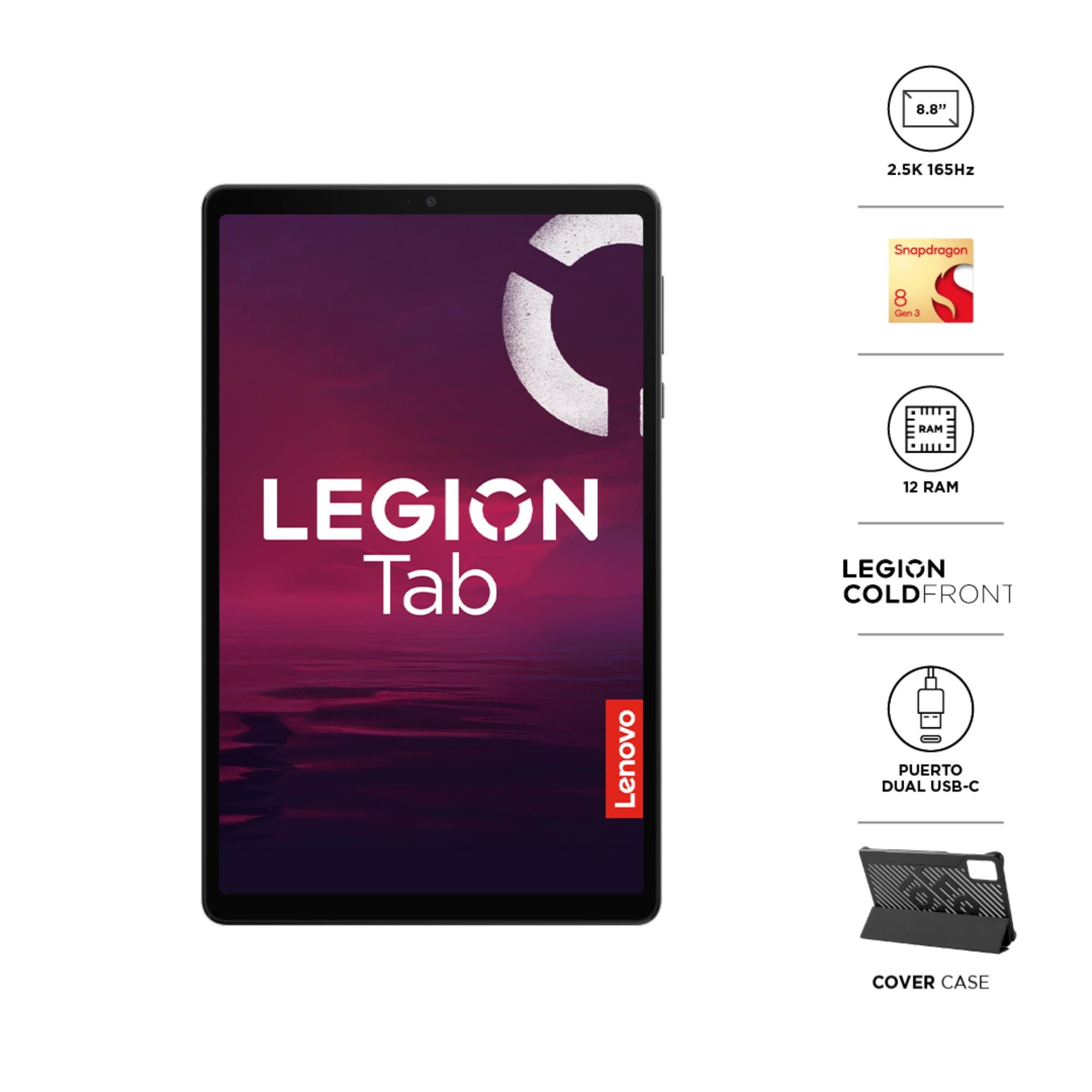 Lenovo - Tablet Legion 8,8"" 256Gb Negra + Folio Case + Glass Film