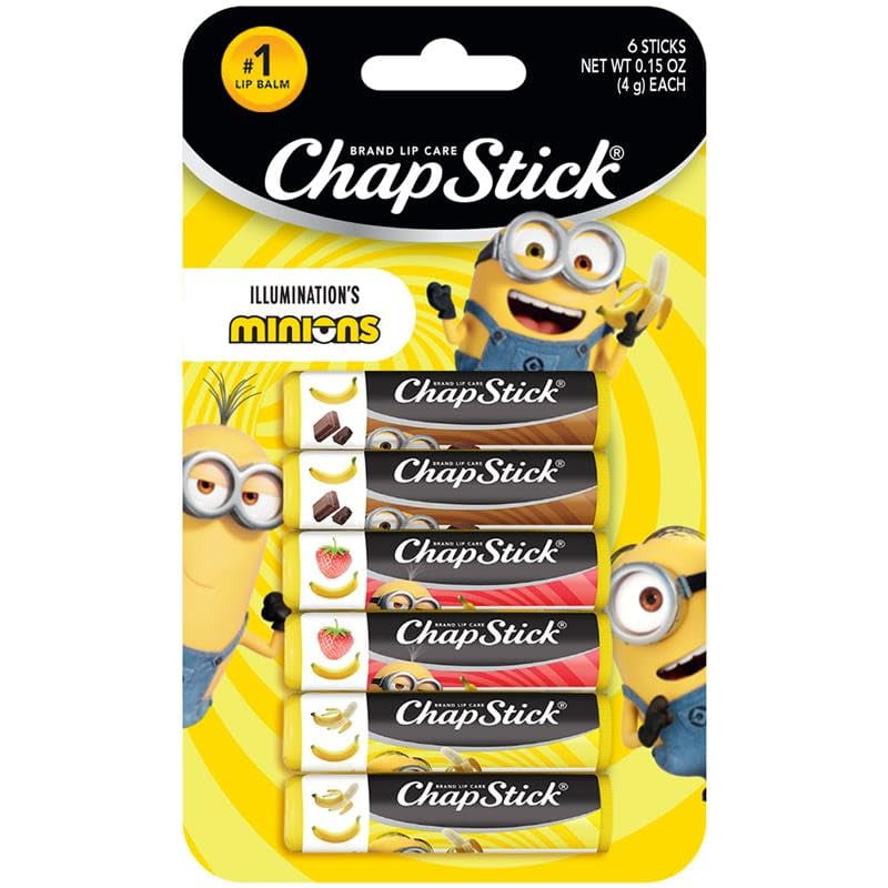 Bálsamo Labial Chapstick Minions Banana, Paquetes Variados Para Niños, 4 Ml X6