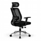 thumbnail image 2 of Silla Gerencial Ergonomica Negra Con Reposacabezas 3D, 2 of 8