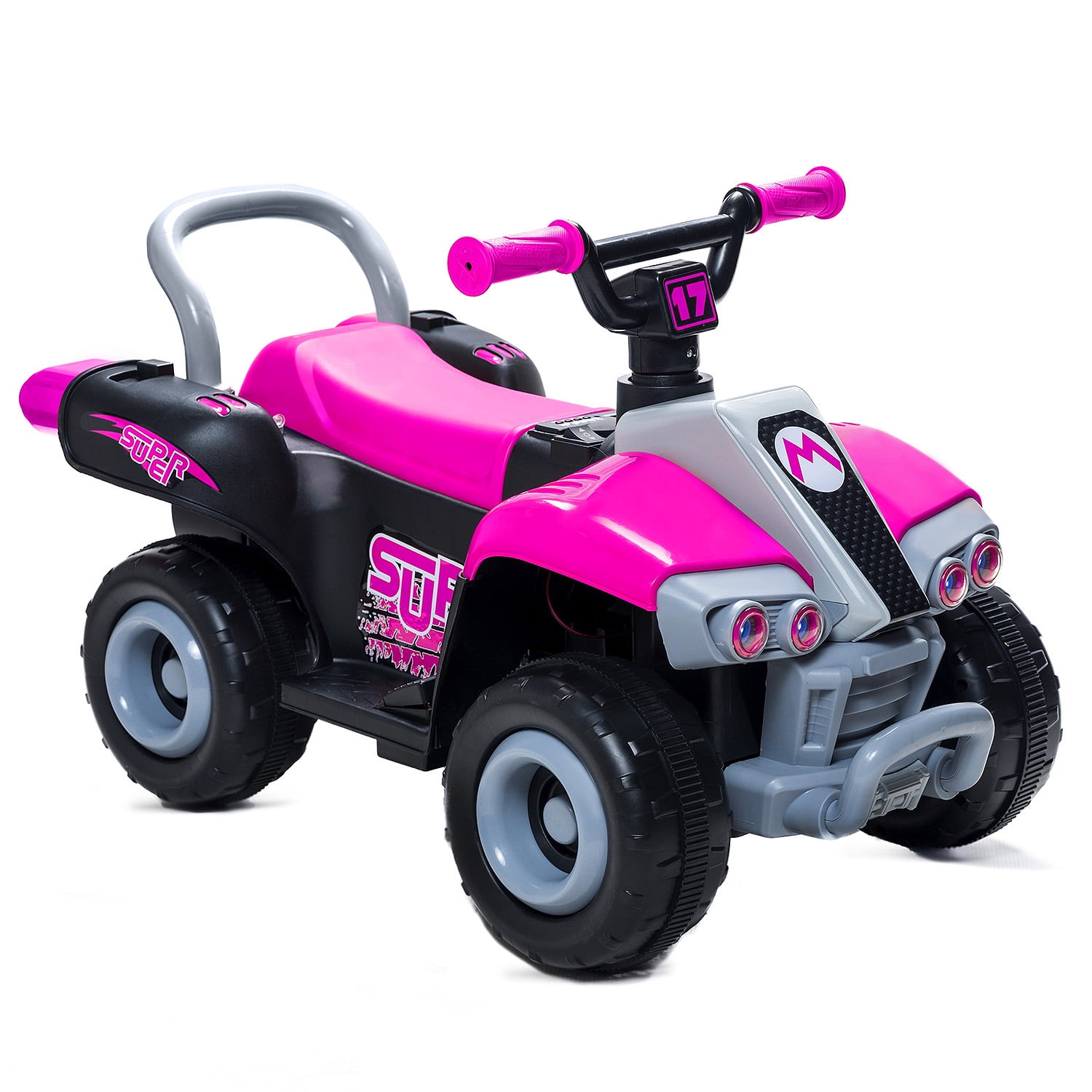 Mundo Online - Moto Niños Cuatrimoto Eléctrica Estilo Mario Kart Fucsia