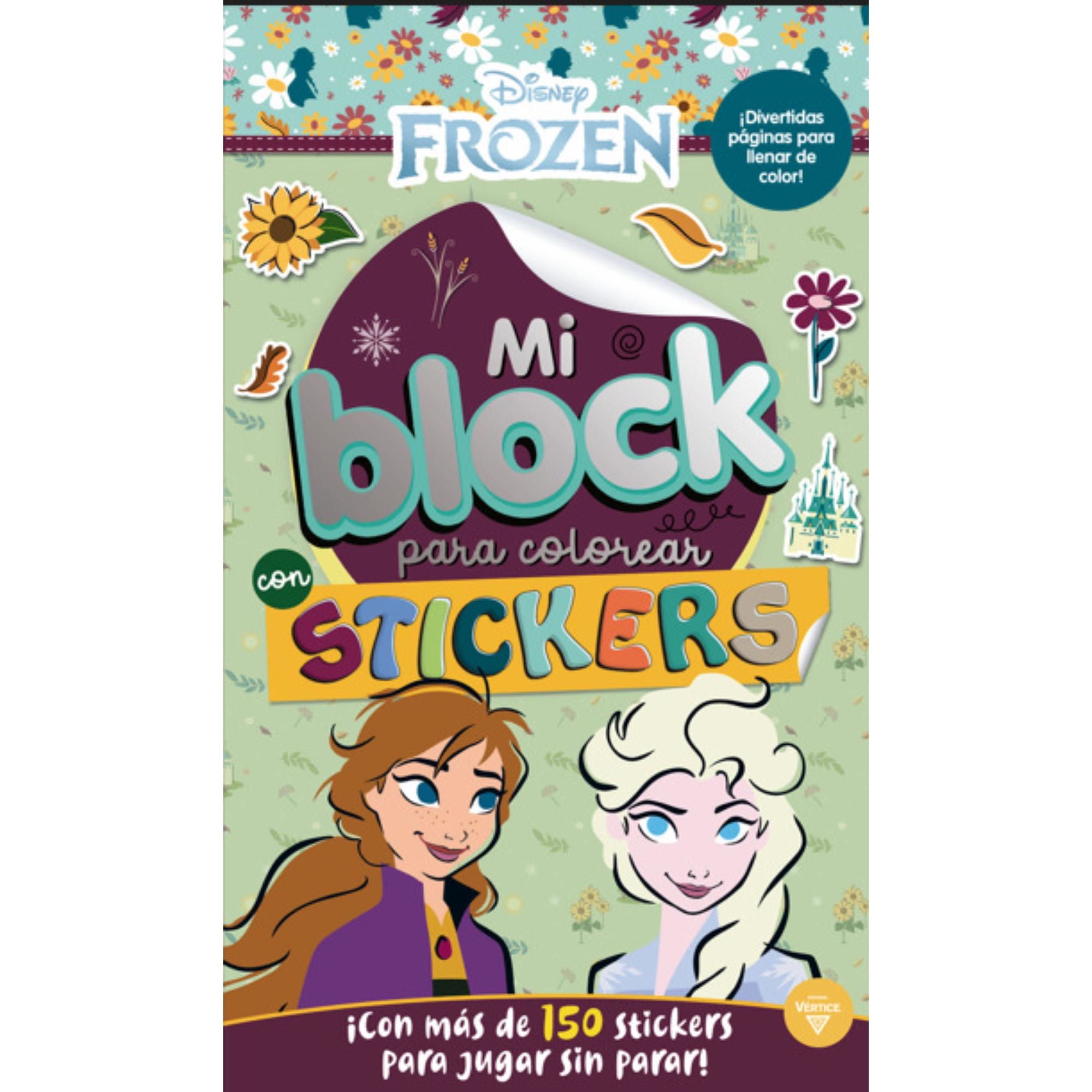 Block Para Colorear + Stickers Frozen Vertice