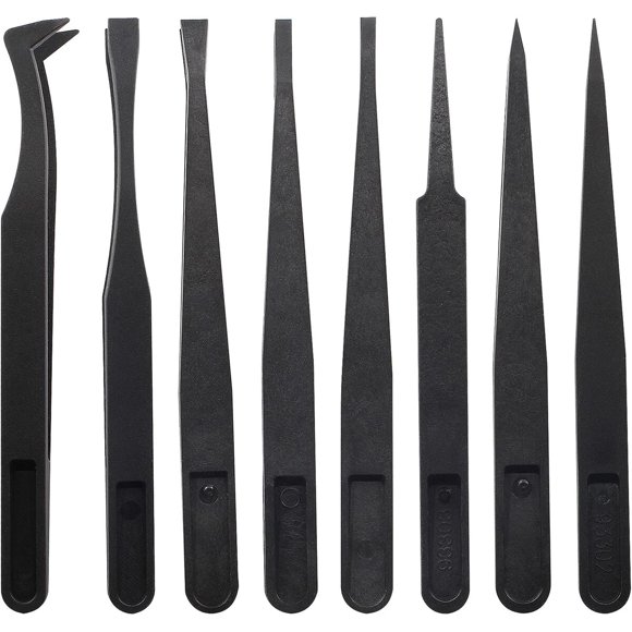 Pinzas de precisión Bonsicoky, 8 piezas, 4,5 pulgadas (115 mm)