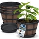 thumbnail image 1 of Macetas tipo barril de whisky de plástico Lifemaster de 10" - Pack de 4, 1 of 7