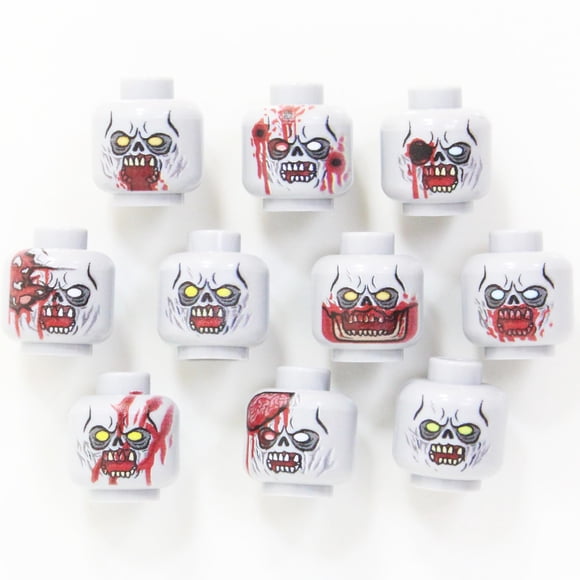 Pack de 10 cabezas de zombi para minifiguras BrickTactical V5