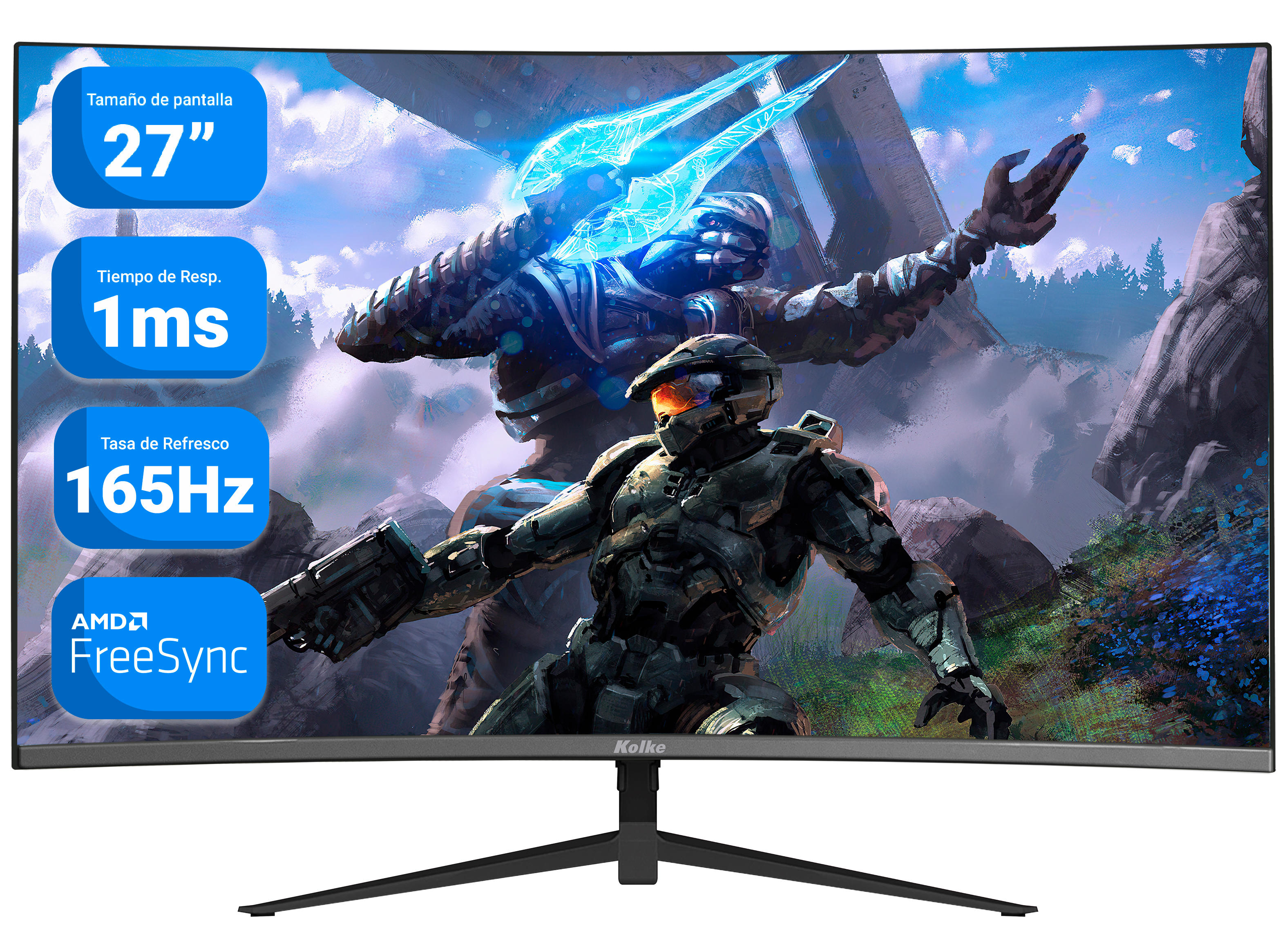 Monitor Gamer Curvo Kolke 27"" Full Hd 165Hz 1Ms Freesync