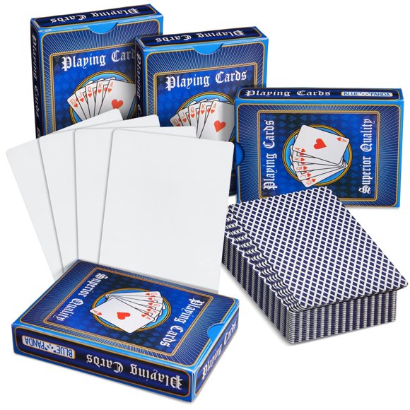 Paquete de 224 cartas personalizadas en blanco BLUE PANDA (4 barajas, 7,6 x 10,2 cm)
