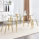 thumbnail image 3 of Modern minimalist transparent dining chair, plastic chair, armless crystal chair, Nordic creative makeup stool, negotiation chair, 6-piece set of gold-plated metal legs, TW-1200, 3 of 3