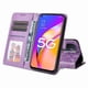 thumbnail image 3 of Funda tipo cartera FOXDOCK para OPPO A74 5G , diseño girasol en relieve, cuero PU, cierre magnético, soporte y tarjetero, 3 of 5