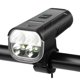 thumbnail image 1 of Faro de la bicicleta, 1000 lúmenes 4400 mAh luz de la bicicleta y cuerno de alto decibel, faro de la bicicleta recargable impermeable para montaña carretera ciclismo paseo nocturno, 1 of 3