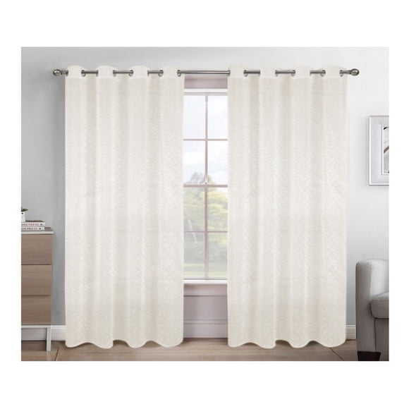Cortina Velo Visillo Lino 140 x 240 cm 2 Paños - Beige M0775