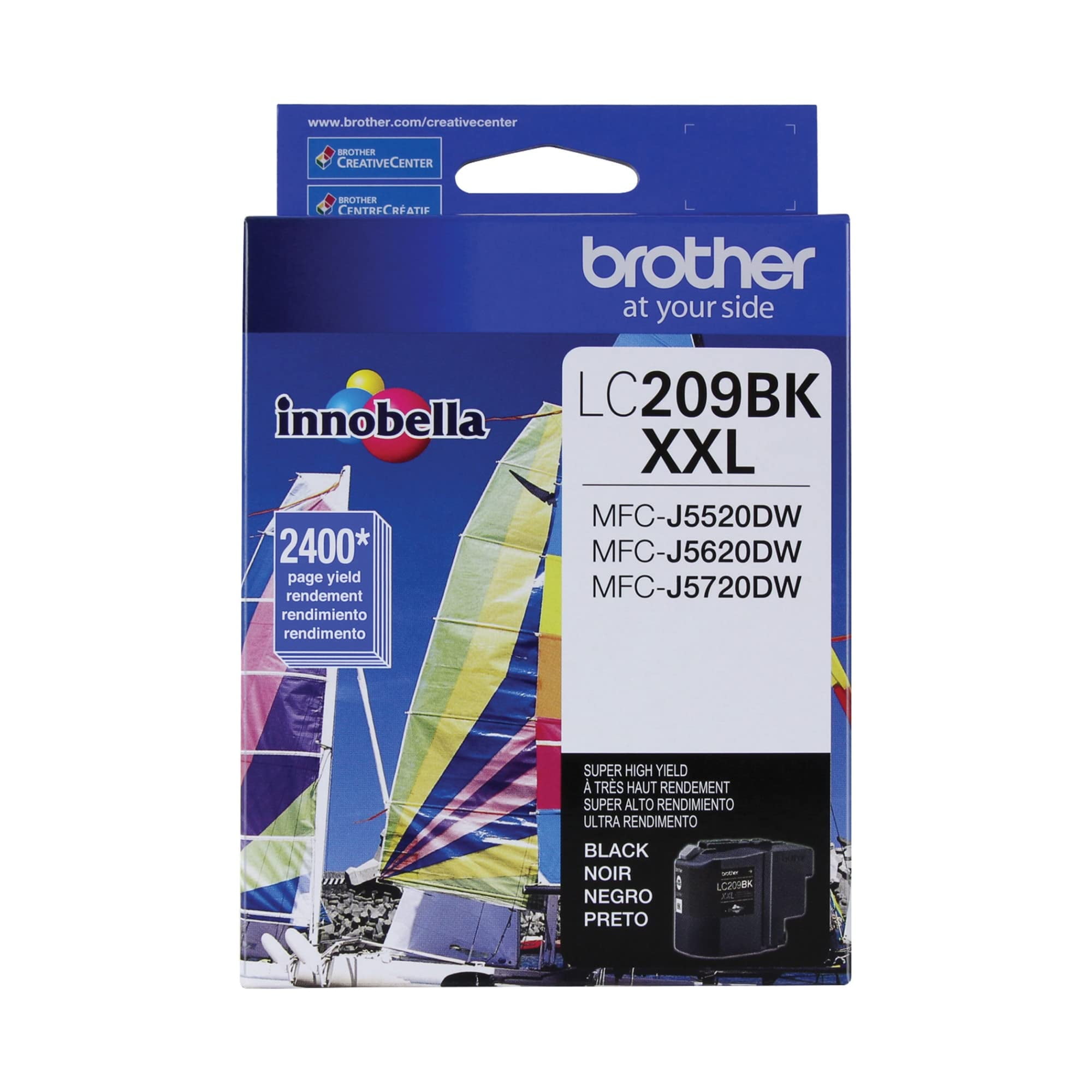Cartucho De Tinta Negra De Alto Rendimiento Para Impresora Brother Lc209bk