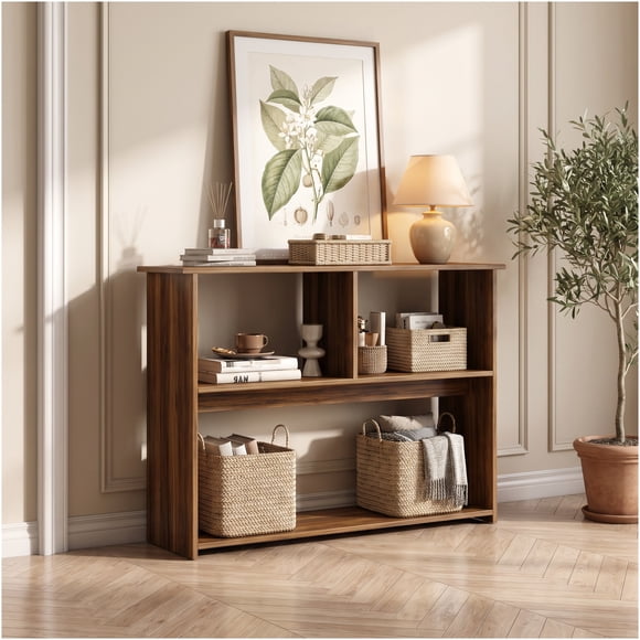 Mesa Auxiliar Lateral Multiuso Para Recibidor 100x20x85cm Marrón