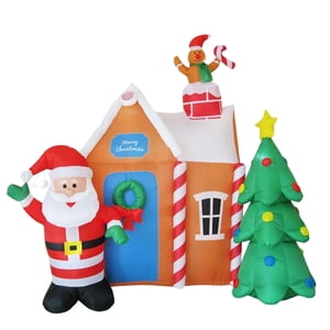 Magideal - Modelo Inflable De Papá Noel De Navidad De 180Cm Con Luces, Decoración Artística De Patio, Festival, Papá Noel Inflable De Papá Noel Para Césped De Fi