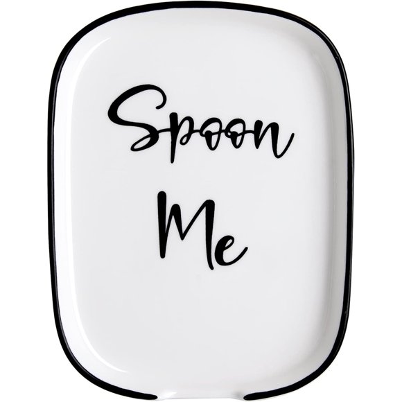 Ceramic Spoon Rest for Stove Top, Large Spoon Holder for Kitchen
