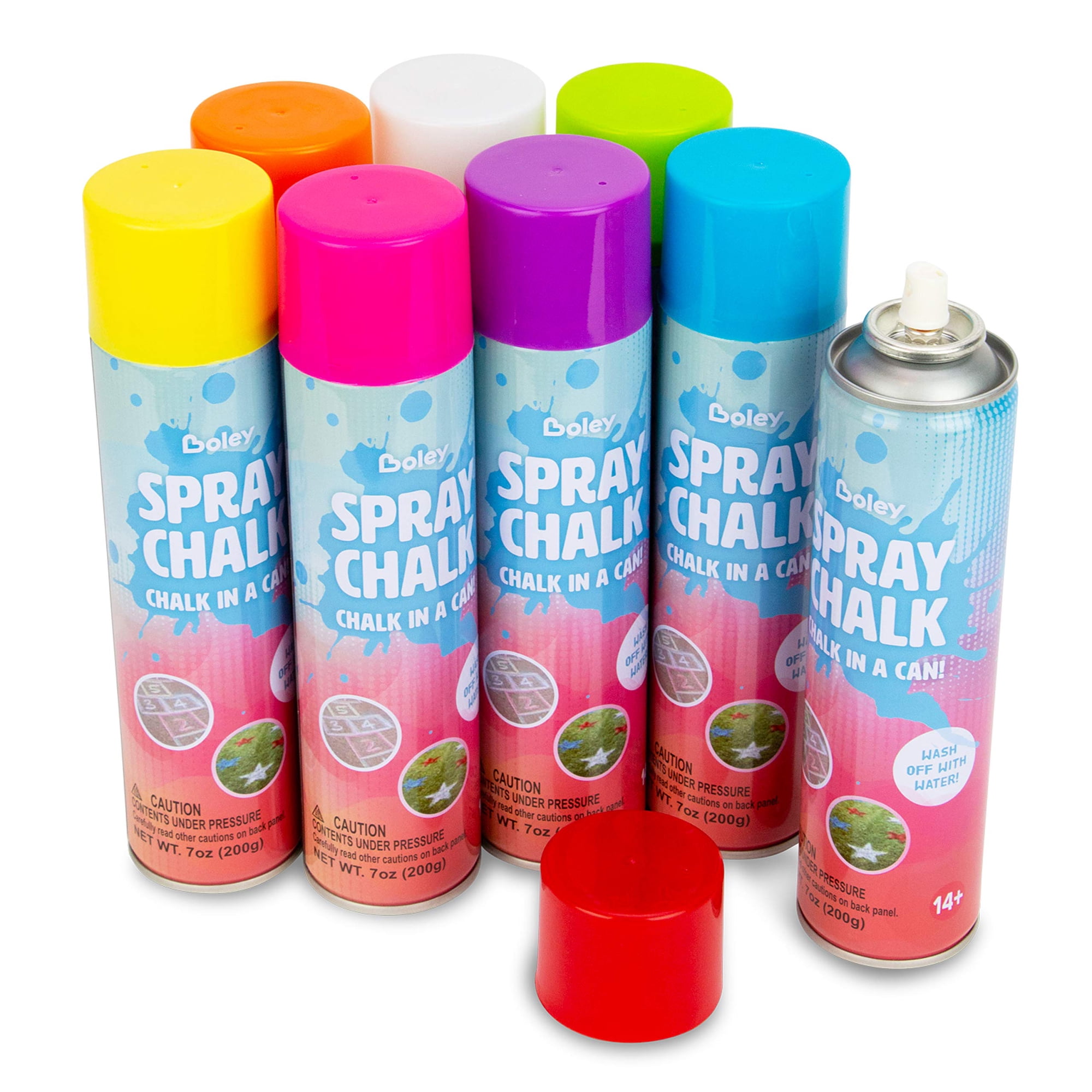 Boley - Spray Chalk Pintura Lavable Para Aceras Paquete De 8 Unidades 200 Ml
