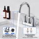 thumbnail image 4 of Grifo de baño Hurran de 4 pulgadas cromado con 2 manijas para lavabo con 3 orificios, 4 of 7