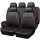 thumbnail image 1 of Funda de asiento de coche CAR PASS Universal FIT de piel ribeteada, color negro y rojo, 1 of 9