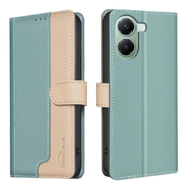 Funda Cartera con Bloqueo RFID para Xiaomi Redmi Turbo 4 5G con Ranuras y Soporte Verde