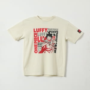 Polera Manga Corta Niño Luffy Blanco One Piece