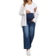 thumbnail image 2 of INSPIRE CHIC Pantalones de Maternidad para Mujeres de Pierna Ancha Sobre el Vientre Soporte Suelto Recto Pantalones de Mezclilla de Embarazo con Bolsillos 2XL Azul Oscuro, 2 of 6