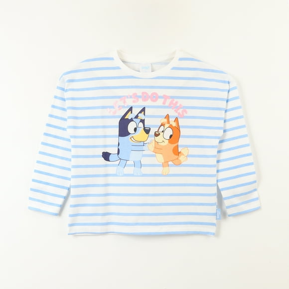 Polera Manga Larga Niña Lets Do Blanco Bingo Y Bluey
