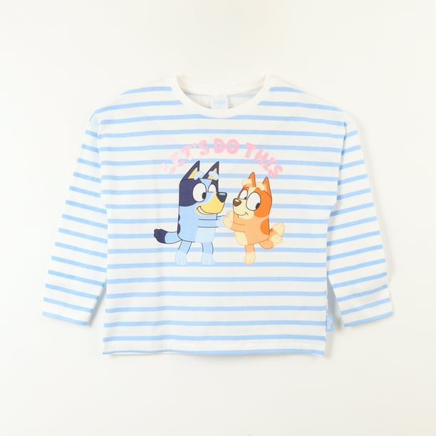 Polera Manga Larga Niña Lets Do Blanco Bingo Y Bluey