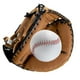 thumbnail image 3 of Guantes De Receptor De Béisbol PU Con Pelota De Béisbol Teeball Guante Hombres Mujeres Unisex Marrón, 3 of 5