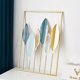 thumbnail image 1 of 3pcs Mounted Metal Wall Decor, Thick Minimalist Metal Wall Art, Modern Metal Leaf Wall Hanging, Suitable For Sofa Backdrop Bedroom And Living Room, Golden Classic Style, No Frame, 17.3x 11.8 Inches, 1 of 5