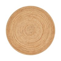 Alfombra Area Savi Home De Yute Tejida A Mano, 120 Cm, Redonda, Beige, Vintage