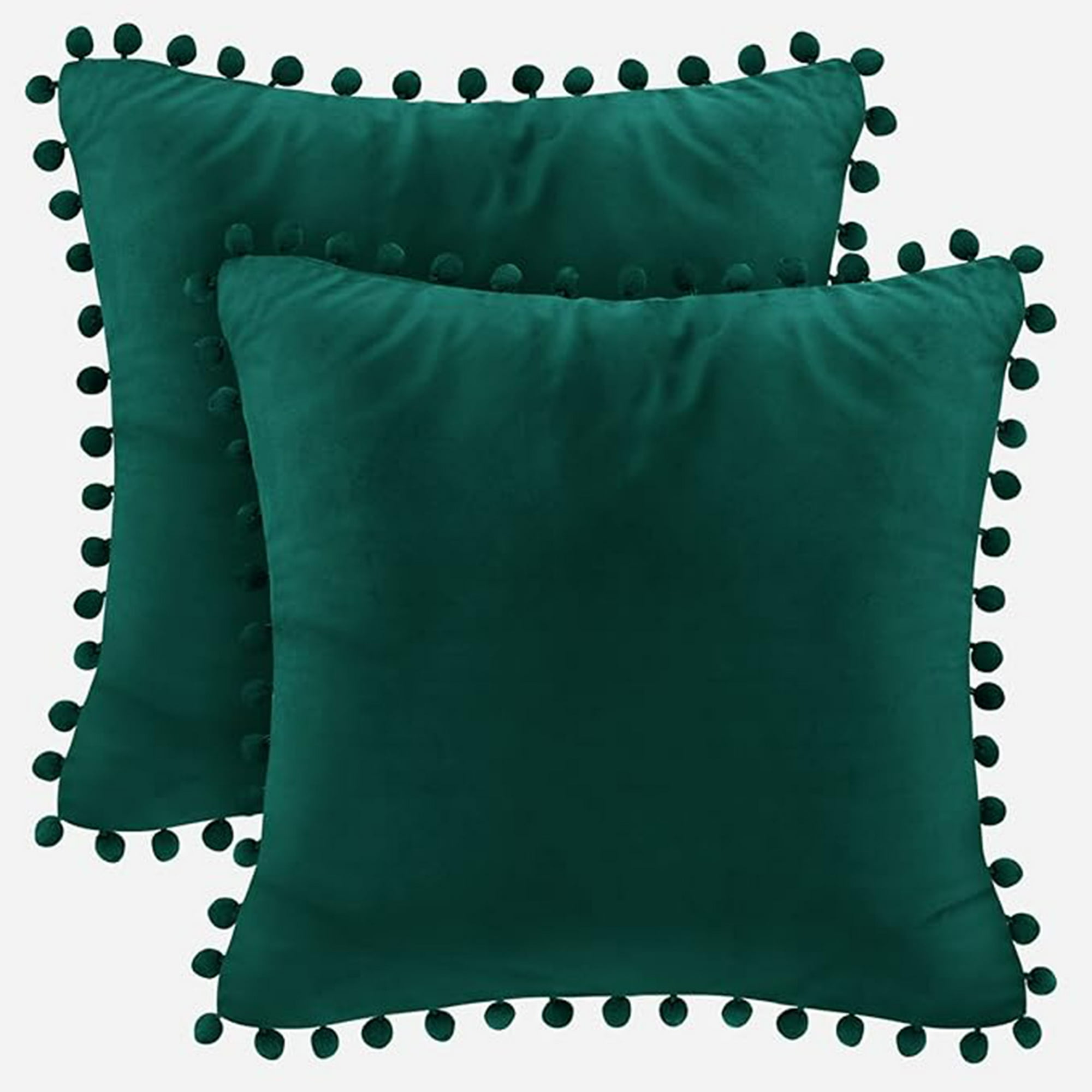 Veatool - 2 Fundas De Almohada Cuadradas De Terciopelo Blando, Fundas De Almohada Decorativas De 40 X 40 Cm, Con Bolas De Terciopelo, Para Sofás De Decoración Familiar, Reposabrazos, Etc.