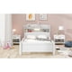 thumbnail image 3 of Wood Twin Size Platform Bed with Built-in LED Light, Storage Headboard and Guardrail, White, 3 of 3