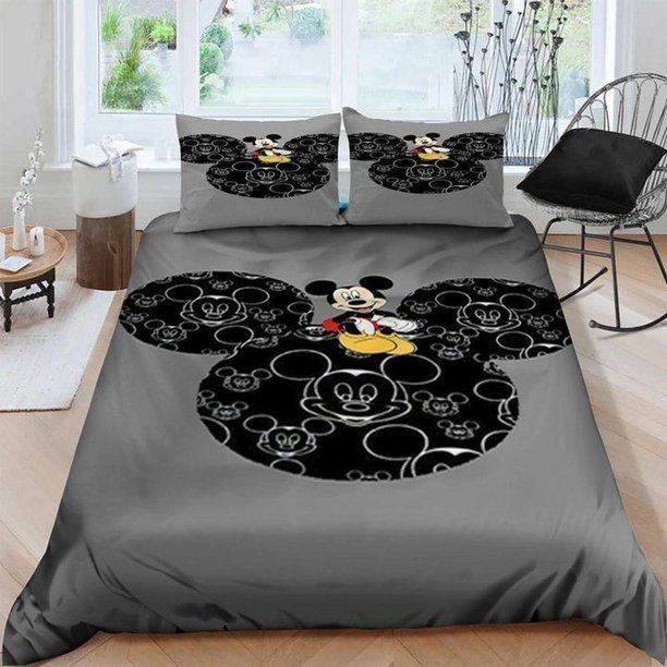 Mickey Mouse Quilt Duvet Cover Set Queen Home Textiles Comforter Cover Double3-Piece Bedding Set