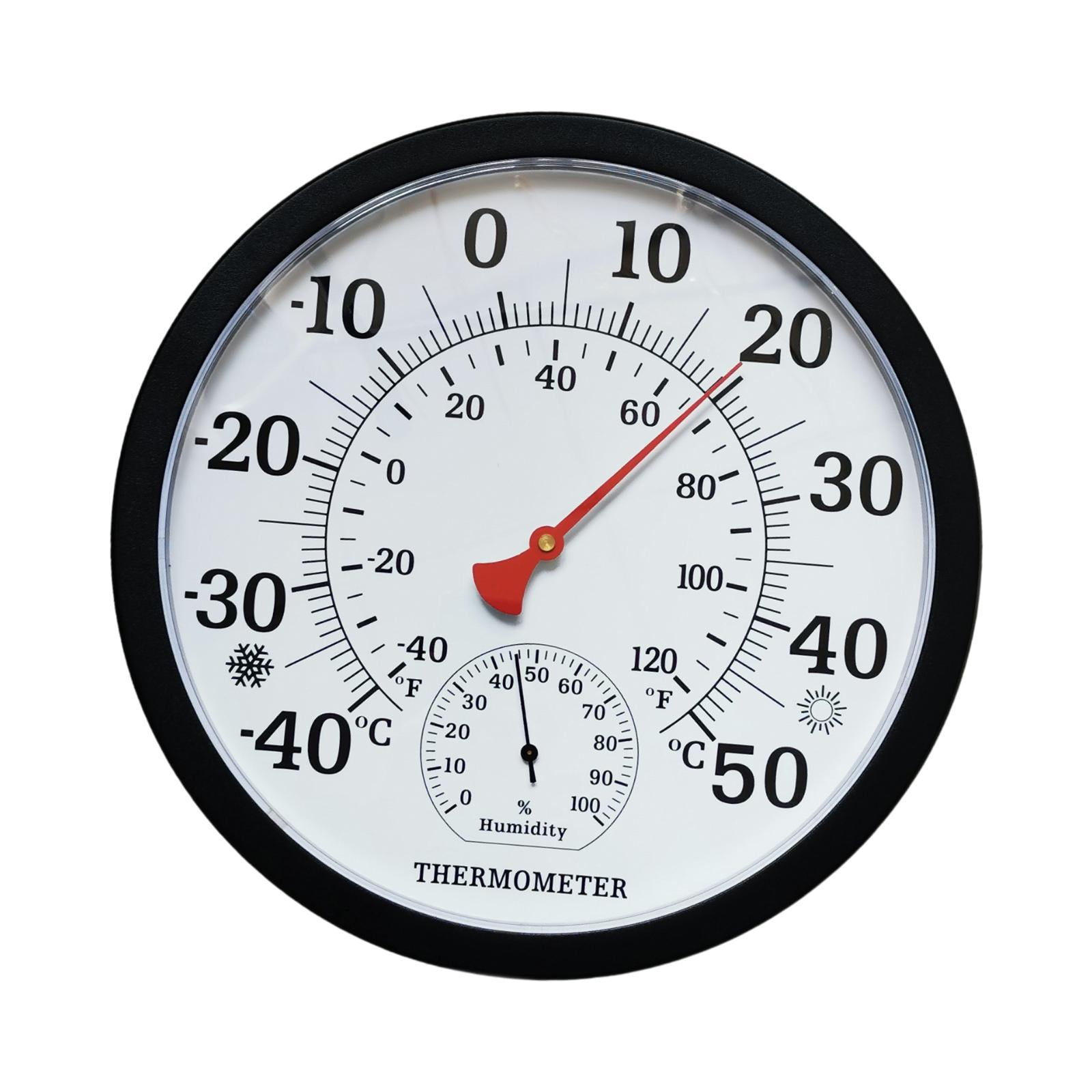 Magideal - Temperatura De Fuente Fina Medidor De Humedad Dispositivo De Medición Meteorológica Termómetro De Higrómetro De Carcasa Negra Resistente Para La Ofici