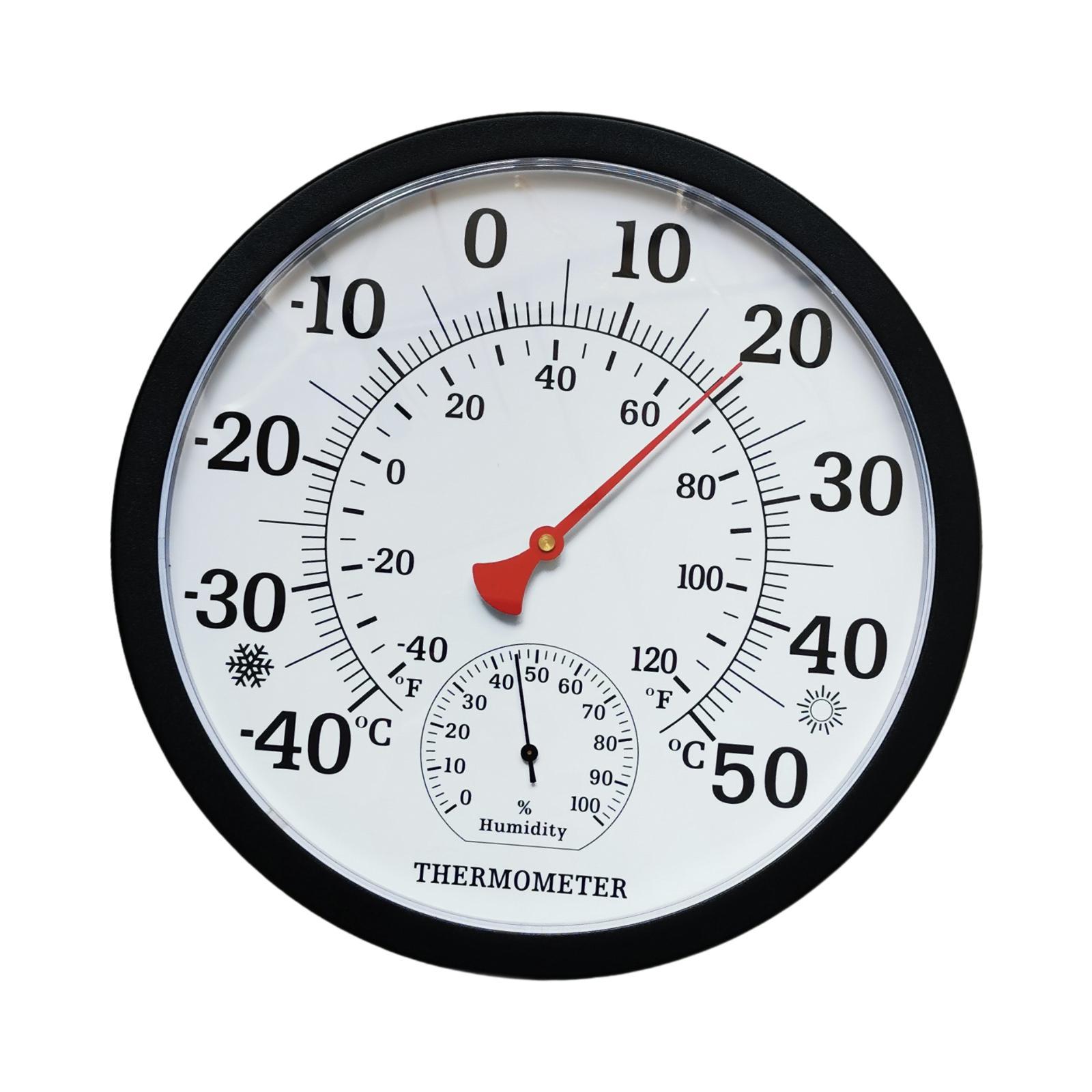 Magideal - Temperatura De Fuente Fina Medidor De Humedad Dispositivo De Medición Meteorológica Termómetro De Higrómetro De Carcasa Negra Resistente Para La Ofici